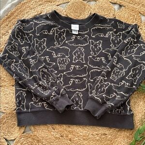 Hanna Andersson Bear Print Thermal Boxy Shirt. Size 8